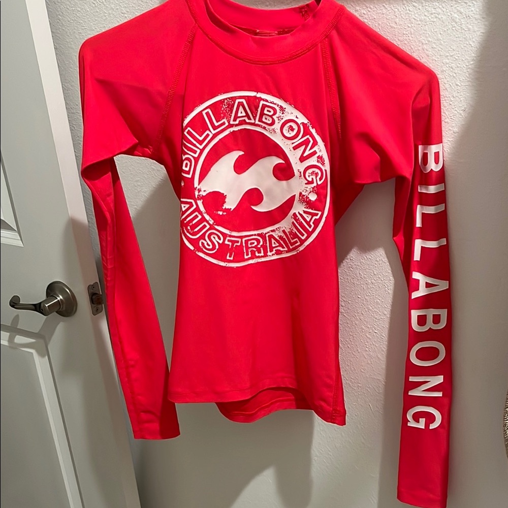 Billabong Red Long Sleeve Tee with Wave Logo